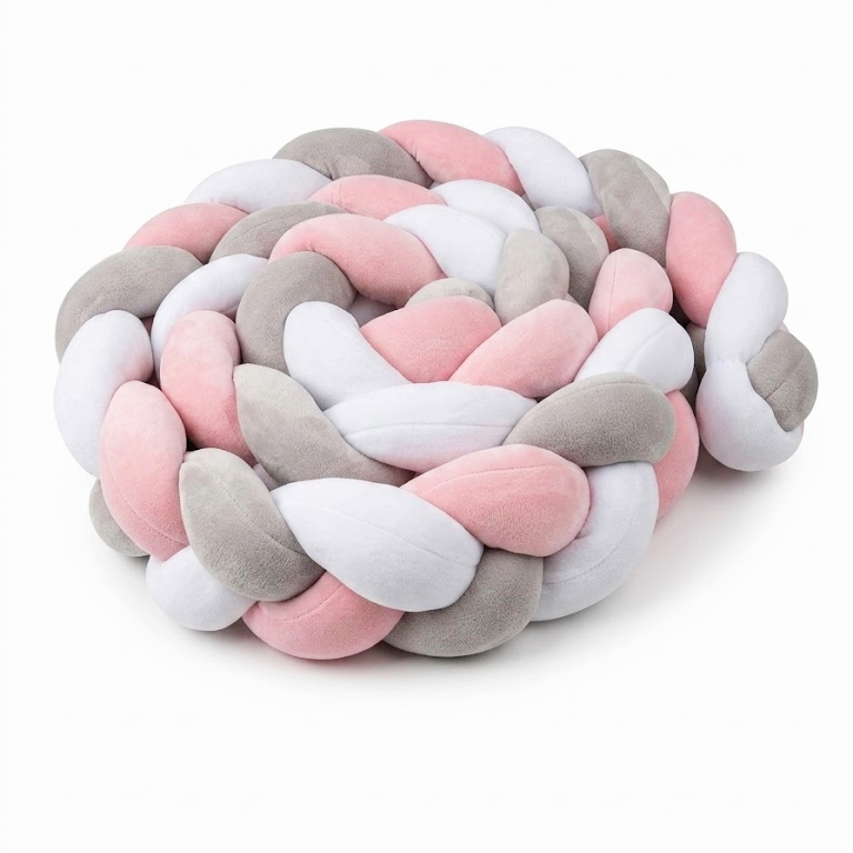 03 Strand Bumper Pink white and grey