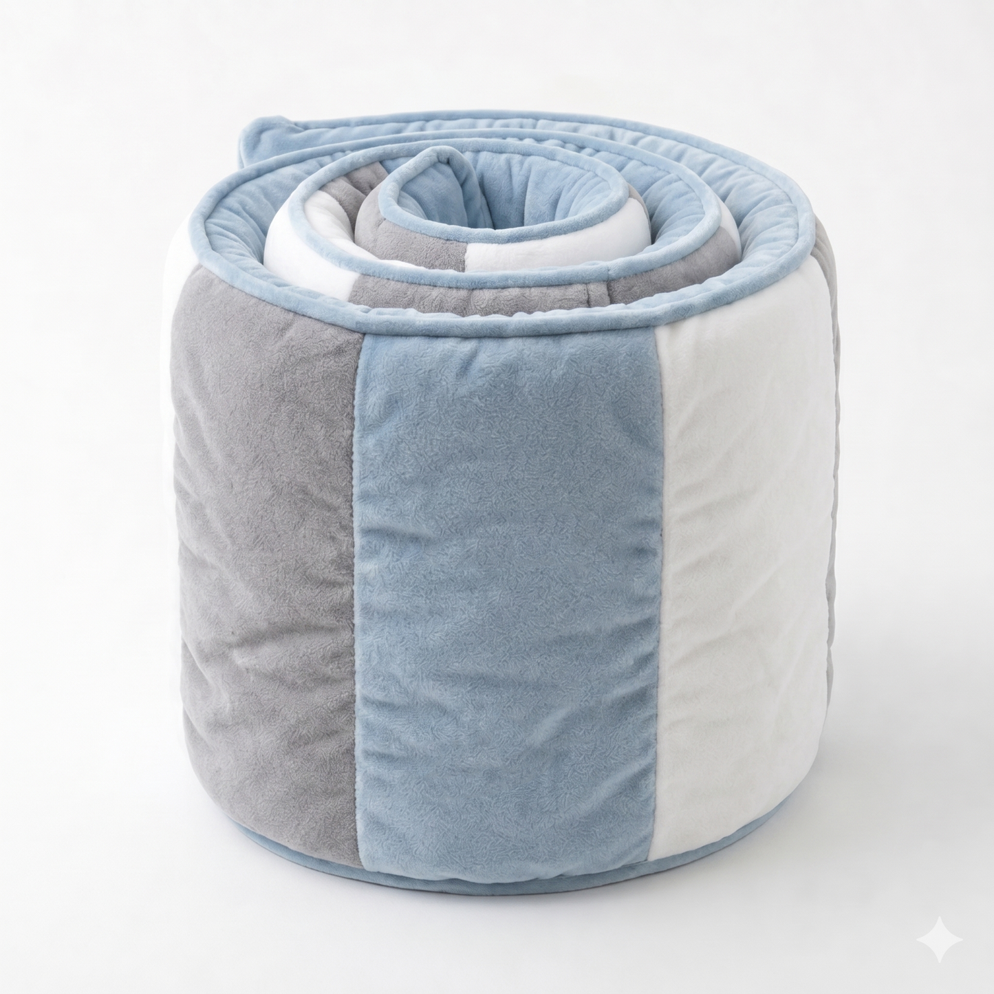 Quilted Bumper - Blue Grey and White
